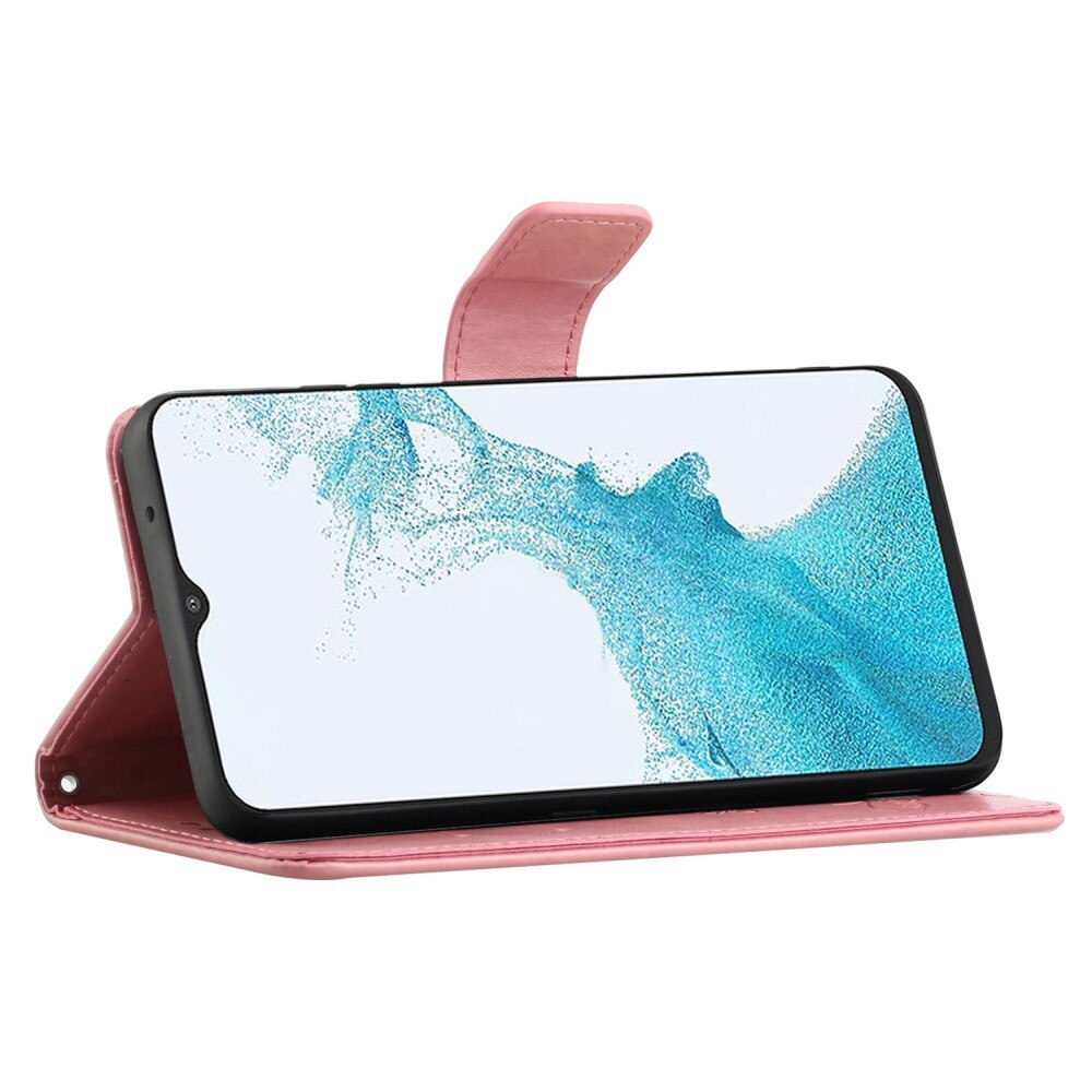 Custodia in pelle a farfalle per Samsung Galaxy A23, Rosa