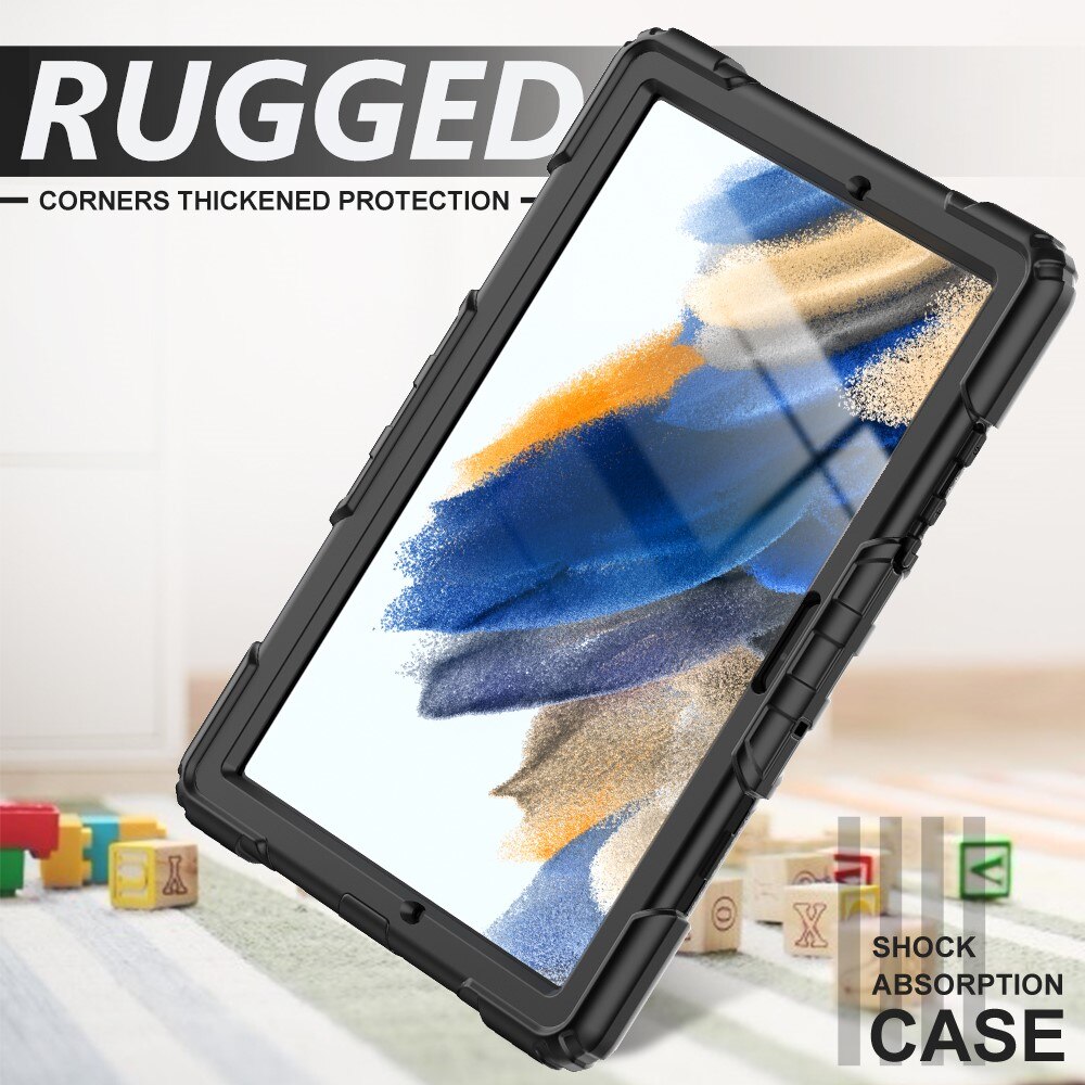 Full Protection Custodia ibrida antiurto con tracolla Samsung Galaxy Tab A8 10.5 Nero