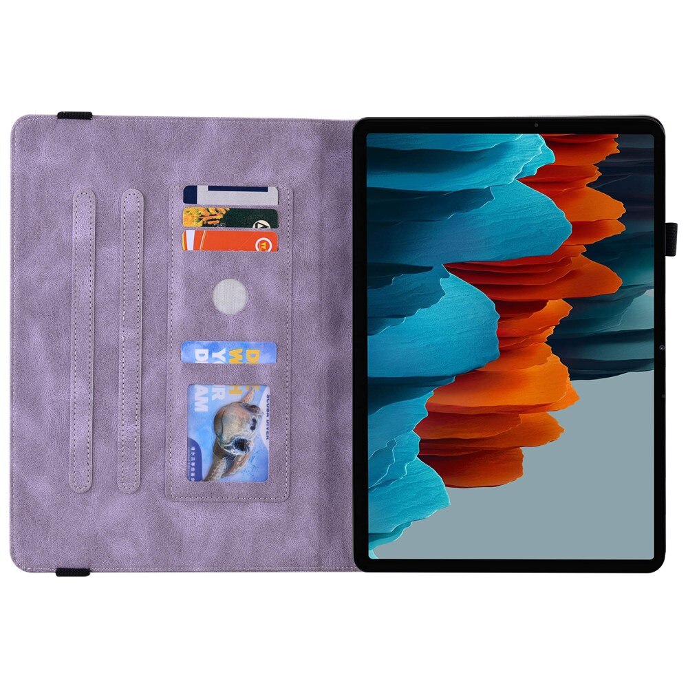 Custodia in pelle con farfalla Samsung Galaxy Tab S7 viola