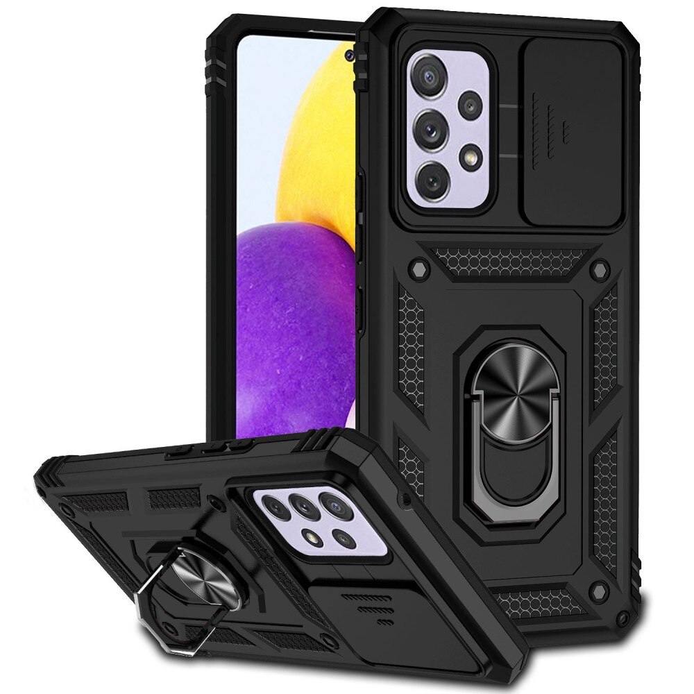 Cover ibride con anello e protezione fotocamera Samsung Galaxy A53 Nero