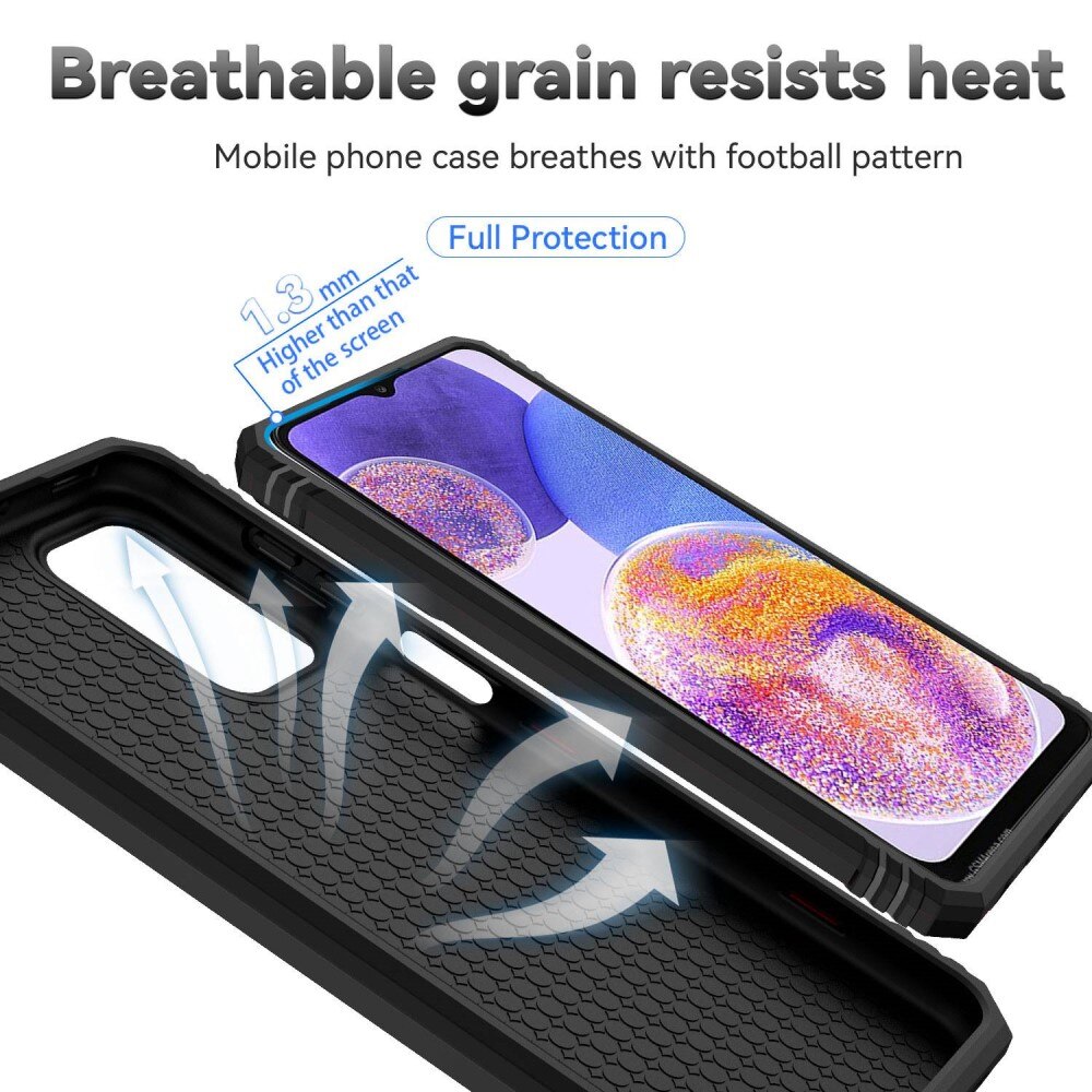 Cover ibride con anello e protezione fotocamera Samsung Galaxy A23 Nero