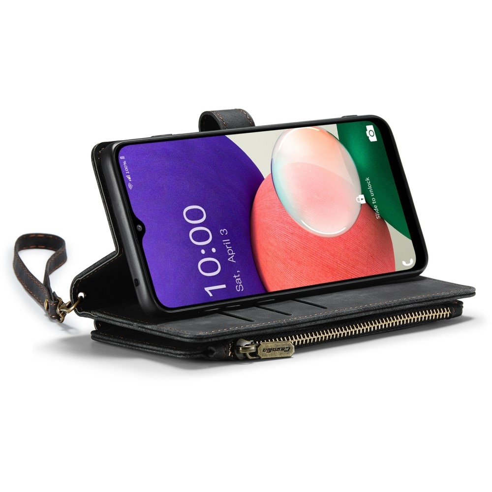 Custodie a portafoglio Zipper Samsung Galaxy A22 5G Nero