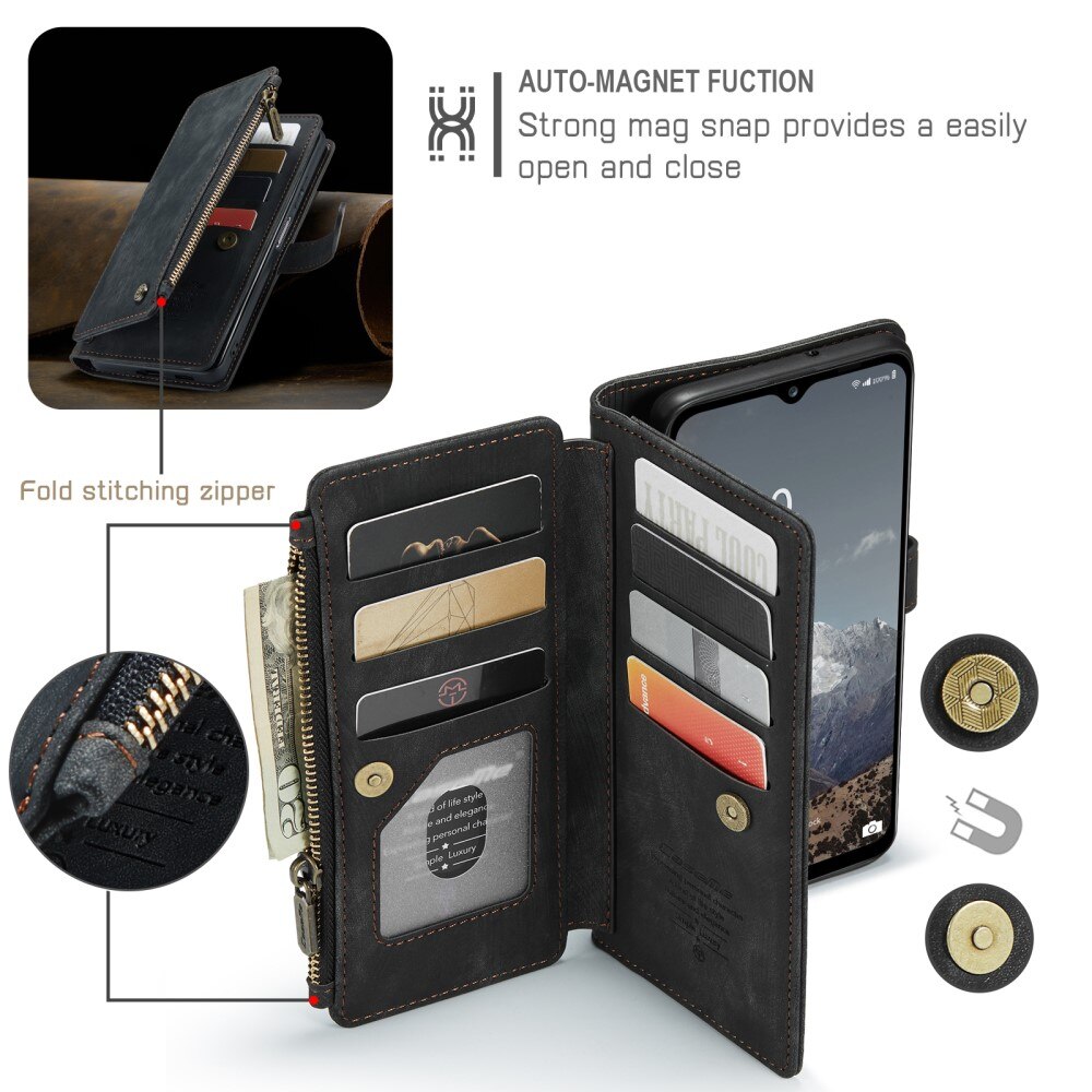 Custodie a portafoglio Zipper Samsung Galaxy A04s Nero