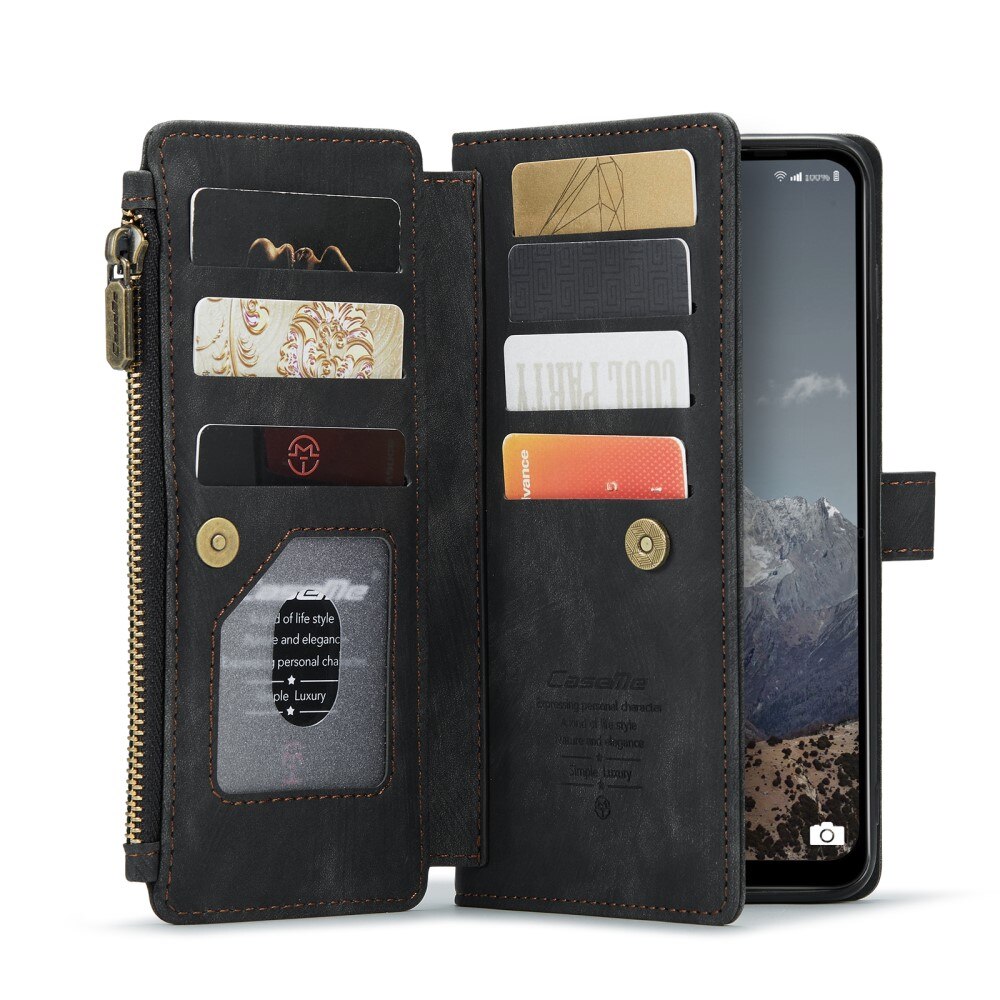 Custodie a portafoglio Zipper Samsung Galaxy A04s Nero