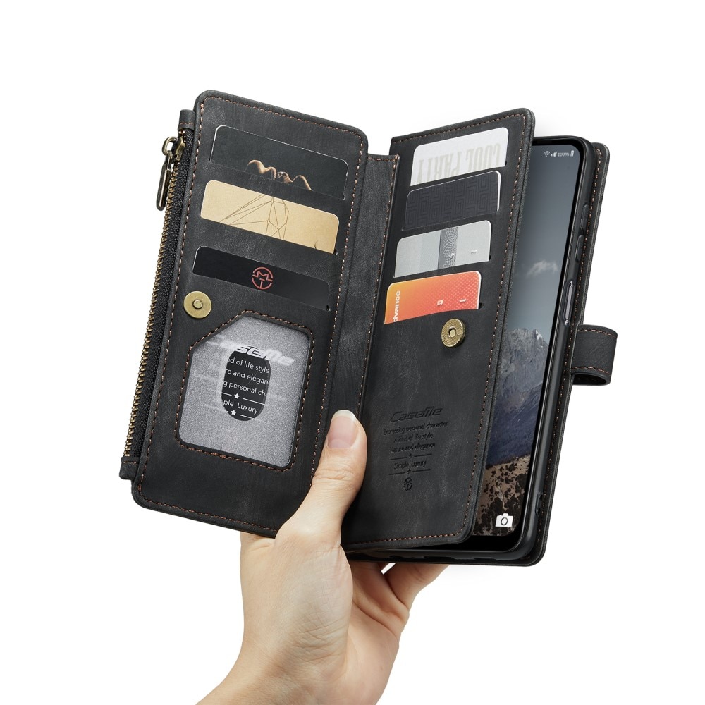 Custodie a portafoglio Zipper Samsung Galaxy A04s Nero