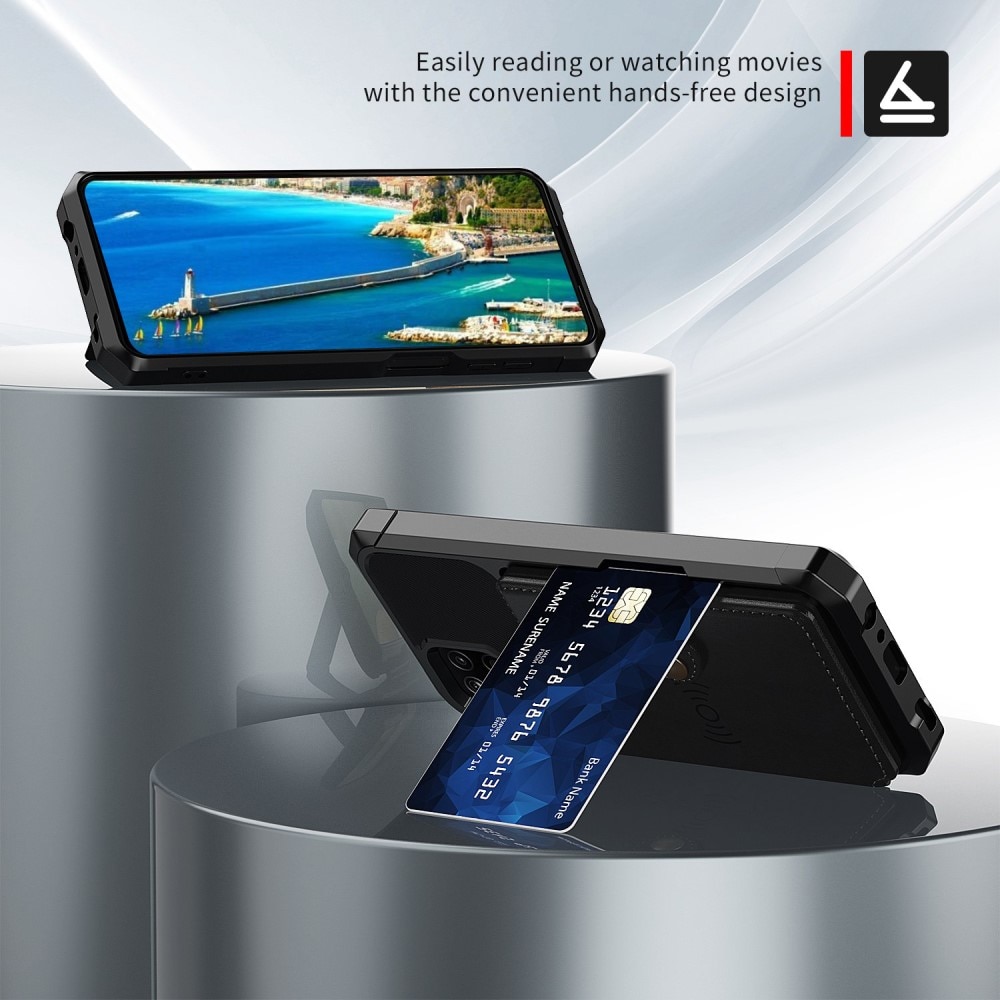 Cover con portacarte Tough Multi-slot Samsung Galaxy A13 Nero