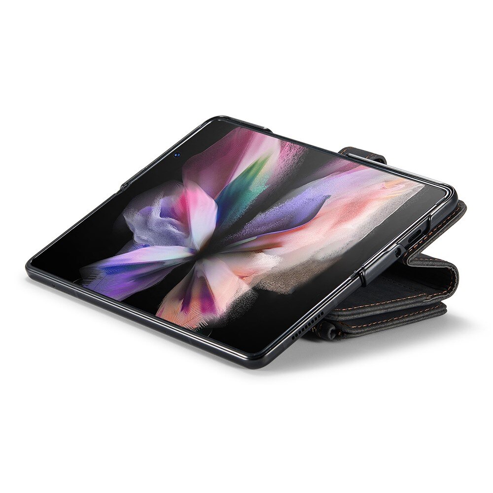 Custodie a portafoglio Zipper Samsung Galaxy Z Fold 3 Nero