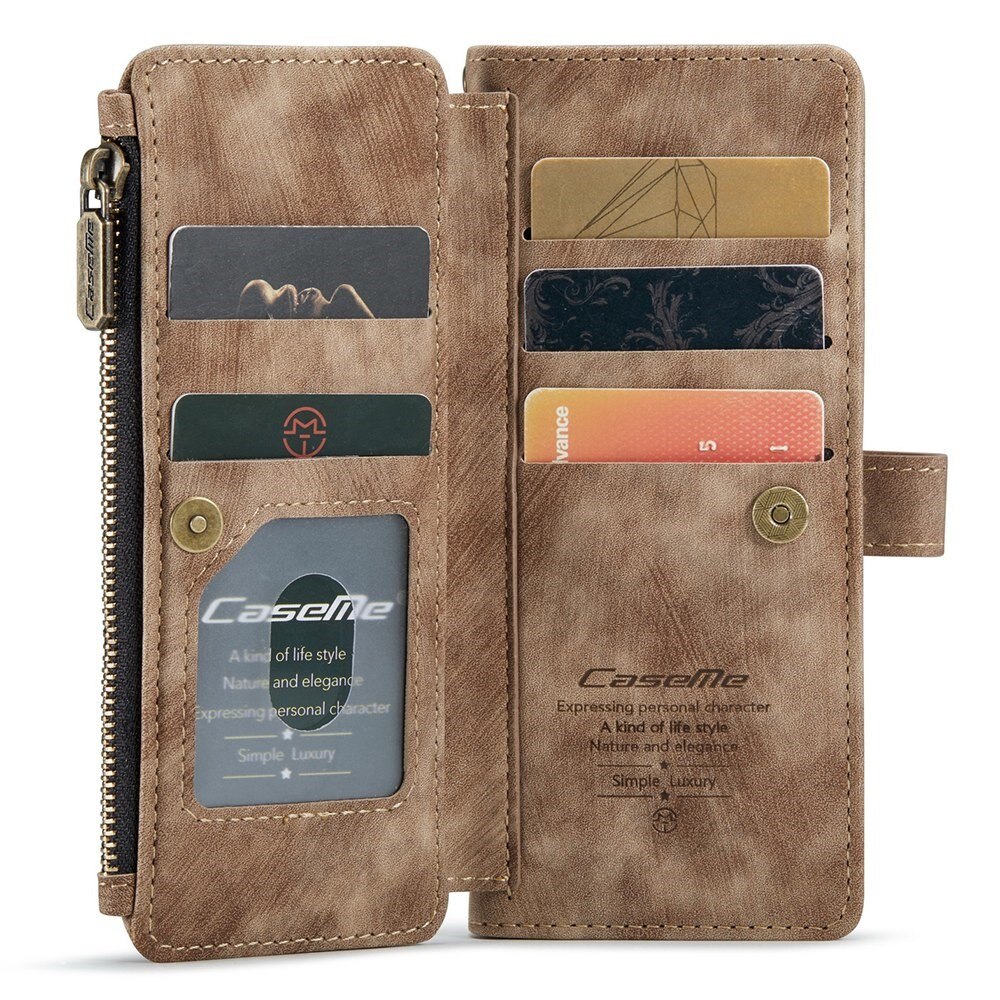 Custodie a portafoglio Zipper Samsung Galaxy Z Fold 3 Marrone