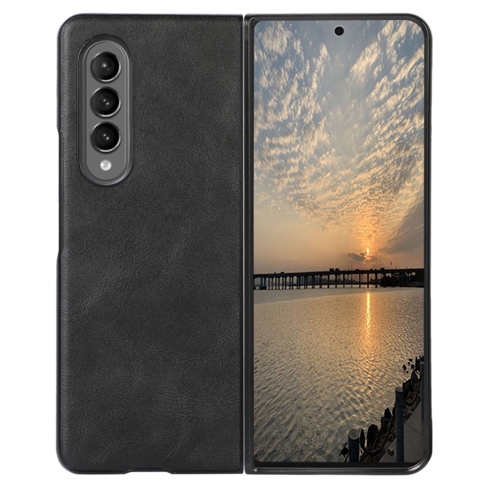 Cover in pelle Samsung Galaxy Z Fold 4 Nero