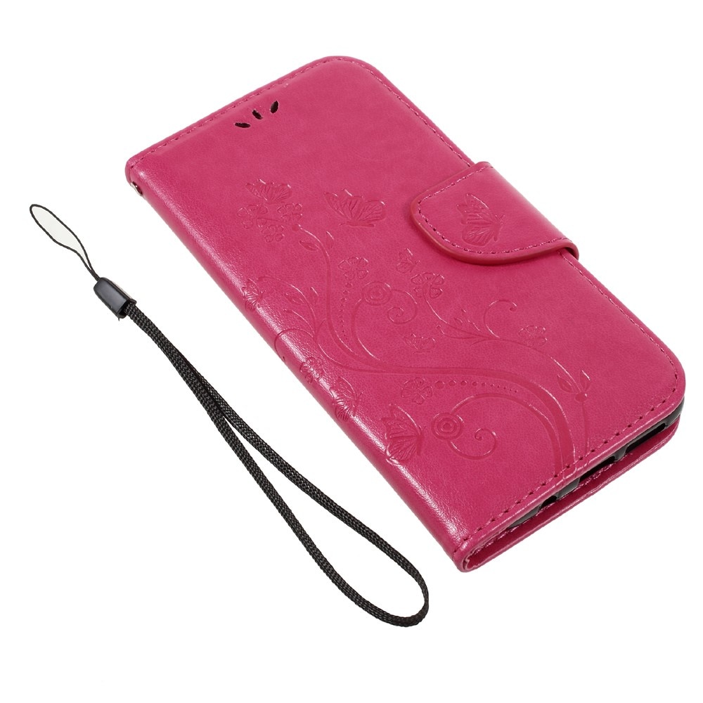 Custodia in pelle a farfalle per Samsung Galaxy S8, rosa