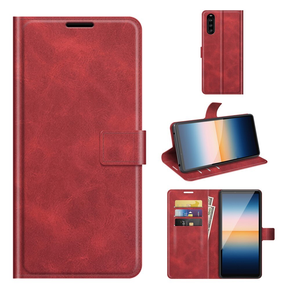 Cover portafoglio Leather Wallet Sony Xperia 10 III Red