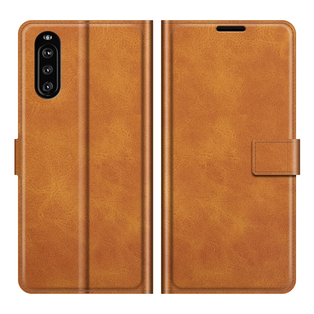 Cover portafoglio Leather Wallet Sony Xperia 10 III Cognac