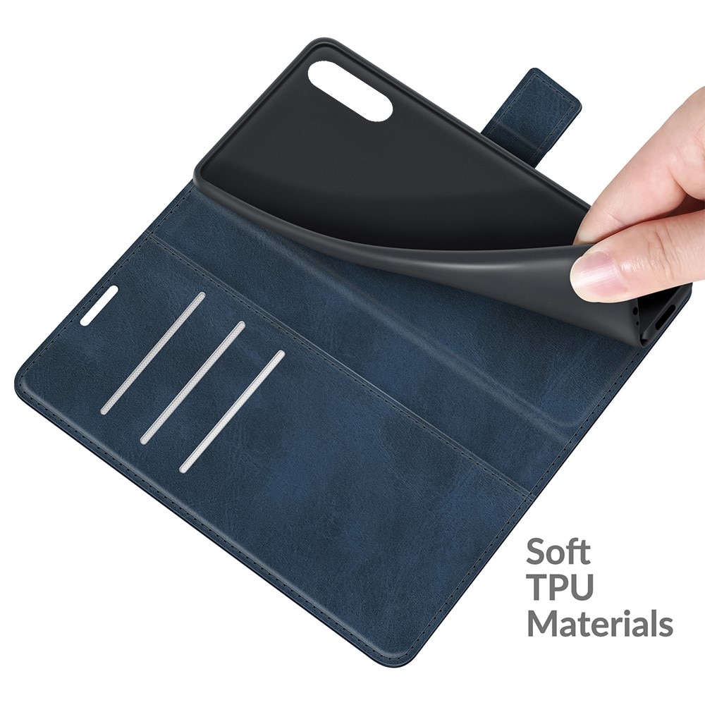 Cover portafoglio Leather Wallet Sony Xperia 10 III Blue