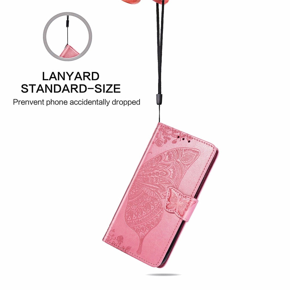 Custodia in pelle a farfalle per Sony Xperia 10 III, Rosa