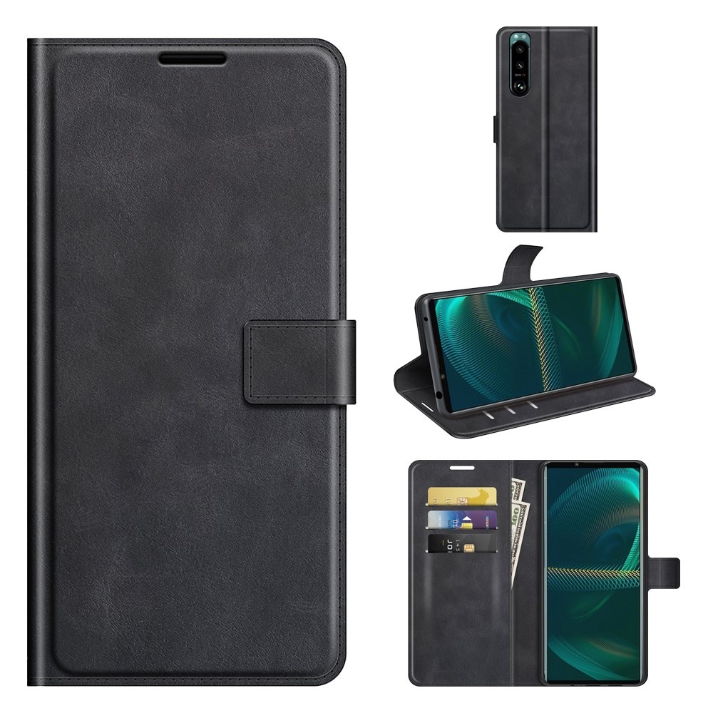 Cover portafoglio Leather Wallet Sony Xperia 5 III Black