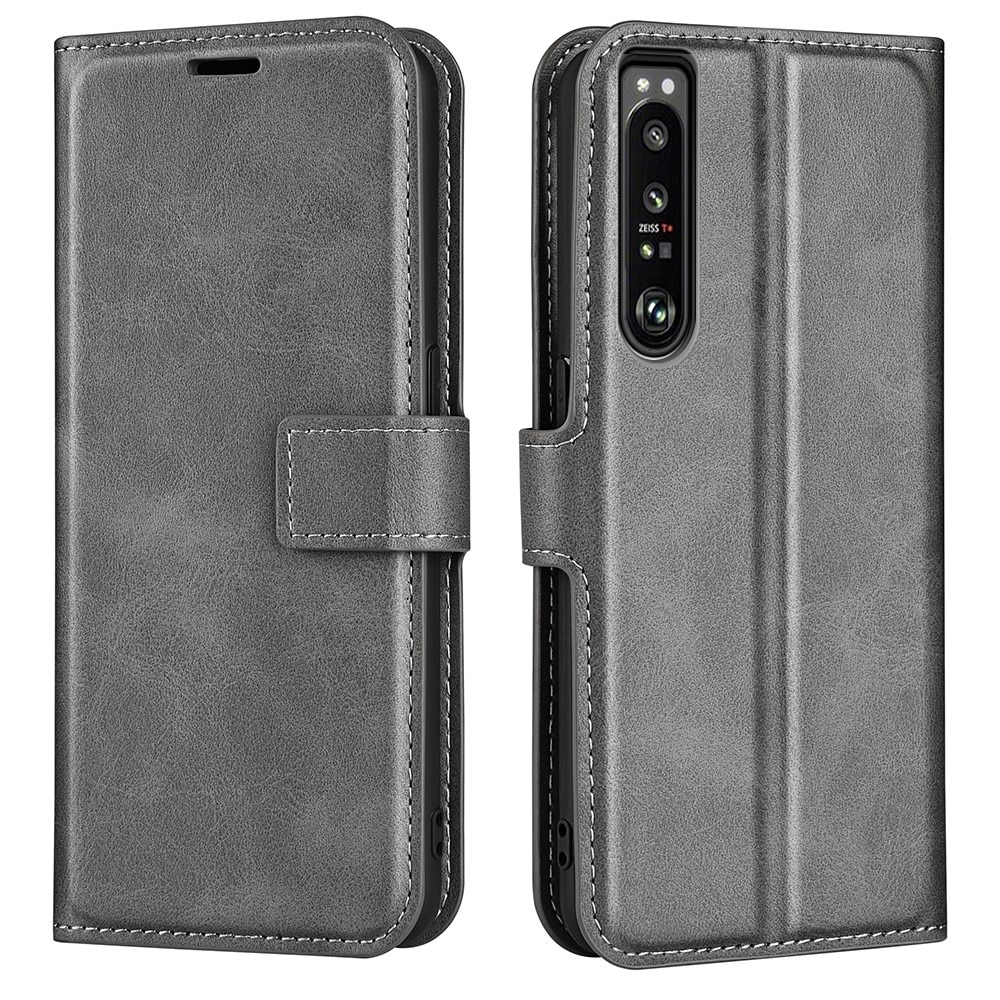 Cover portafoglio Leather Wallet Sony Xperia 1 IV Grey