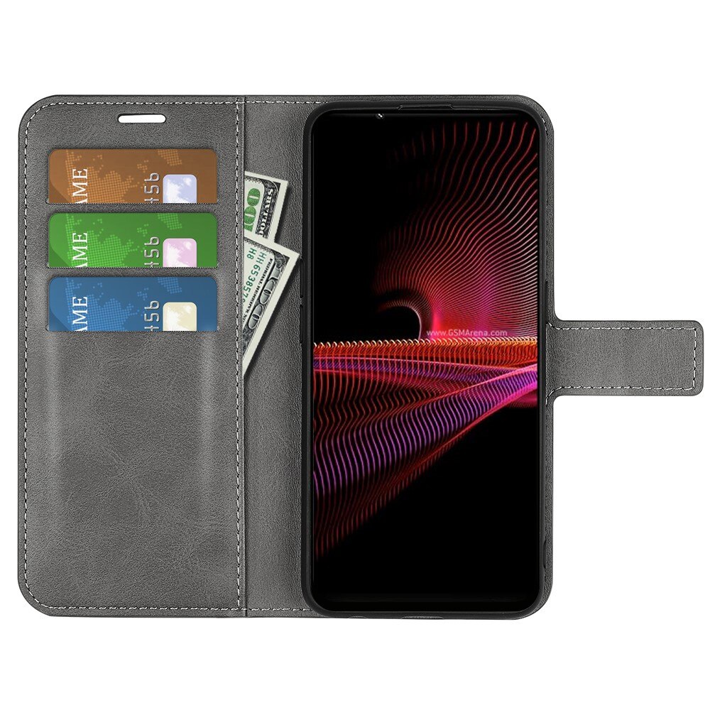 Cover portafoglio Leather Wallet Sony Xperia 1 IV Grey