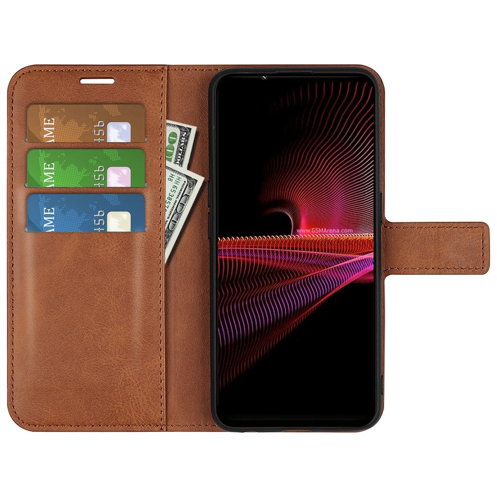 Cover portafoglio Leather Wallet Sony Xperia 1 IV Brown