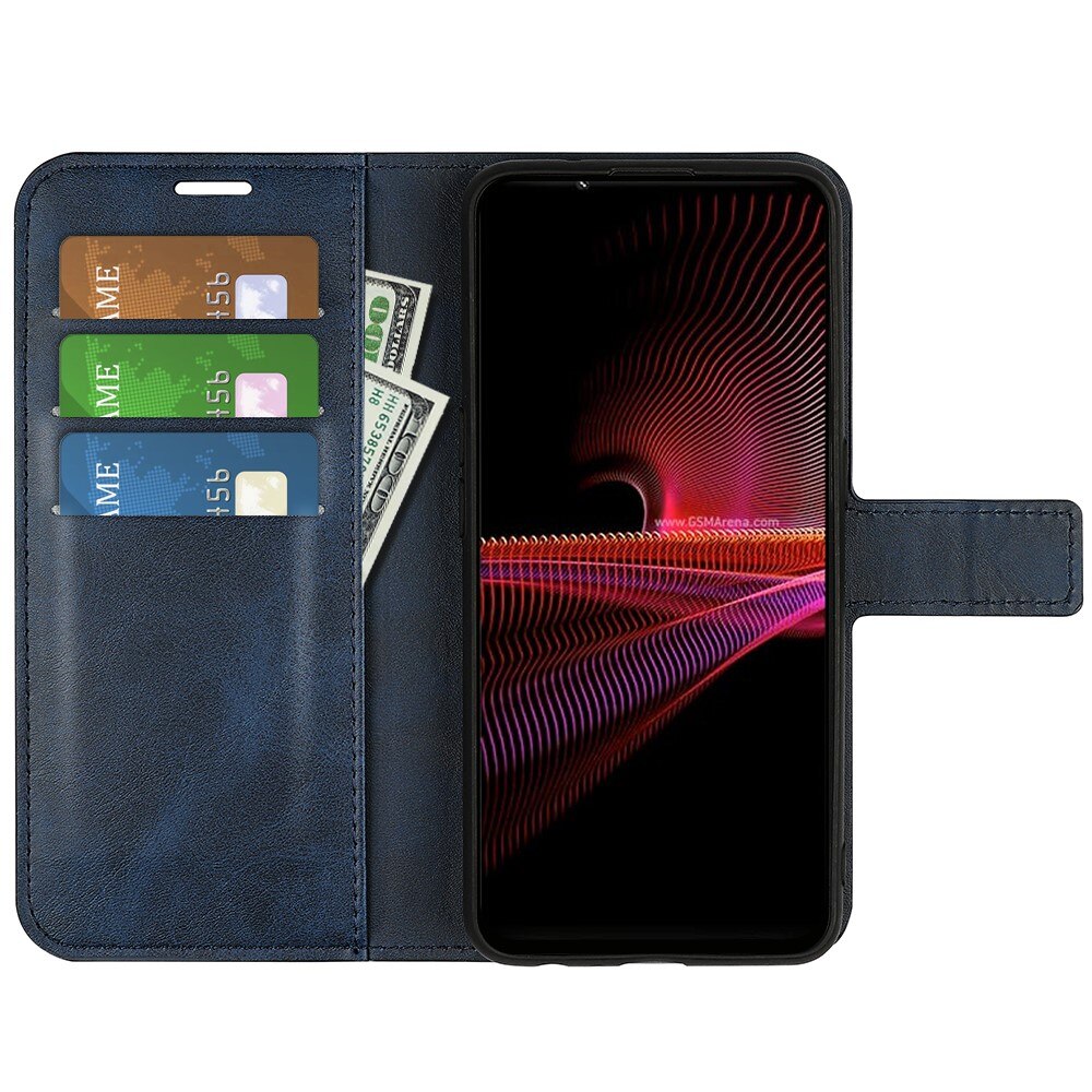 Cover portafoglio Leather Wallet Sony Xperia 1 IV Blue