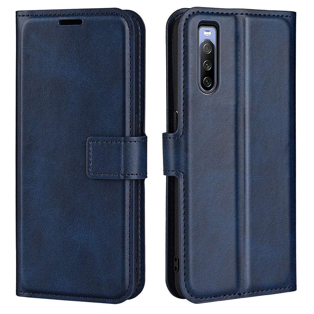 Cover portafoglio Leather Wallet Sony Xperia 10 IV Blue