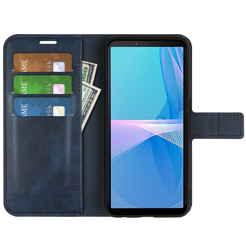 Cover portafoglio Leather Wallet Sony Xperia 10 IV Blue