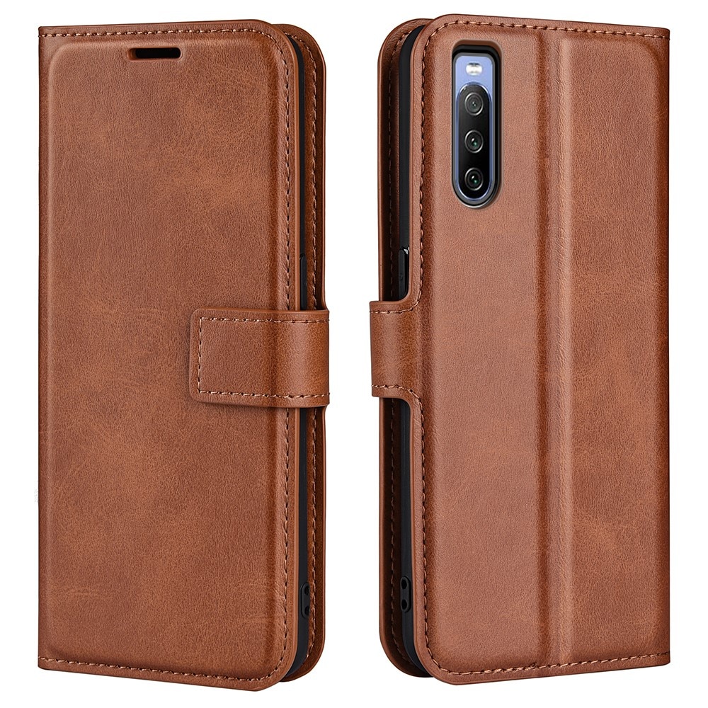 Cover portafoglio Leather Wallet Sony Xperia 10 IV Brown