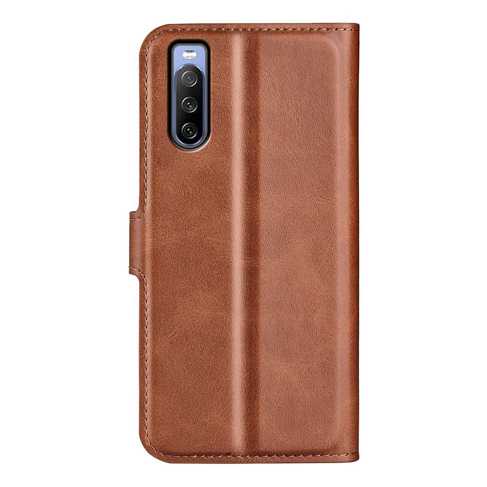 Cover portafoglio Leather Wallet Sony Xperia 10 IV Brown