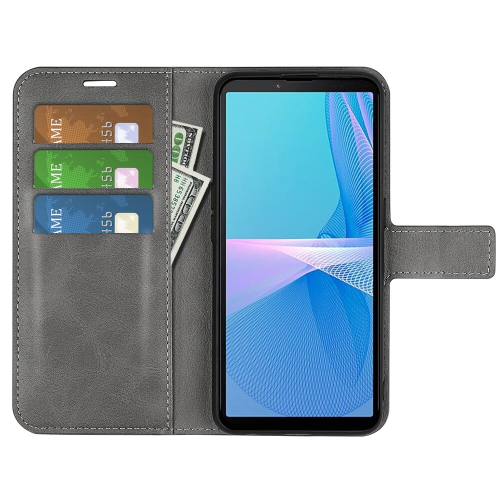 Cover portafoglio Leather Wallet Sony Xperia 10 IV Grey