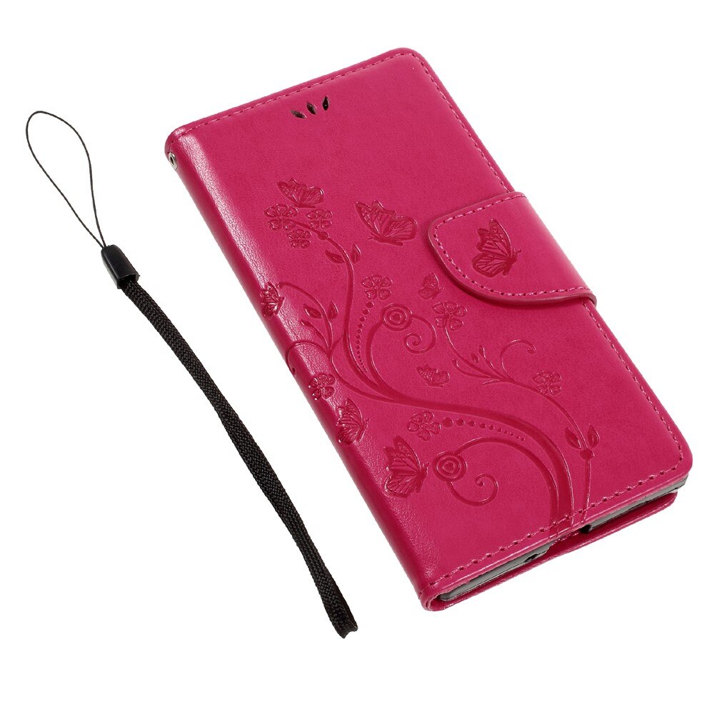 Custodia in pelle a farfalle per Sony Xperia XZ/XZs, Rosa