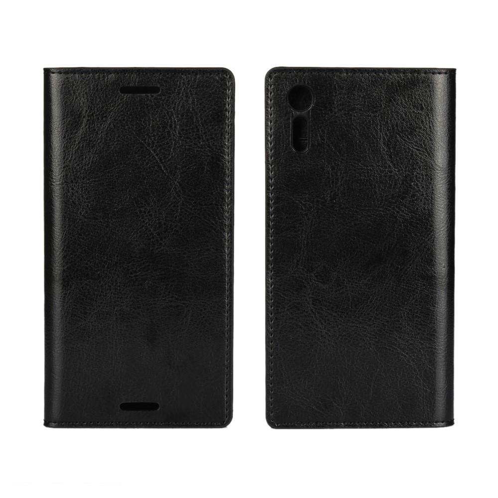 Cover Portafoglio in vera pelle Sony Xperia XZ/XZs Nero