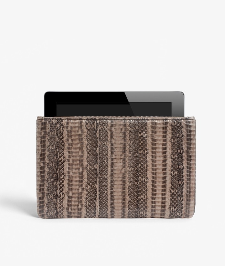 Small Clutch Due Real Water Snake/Calf Nude