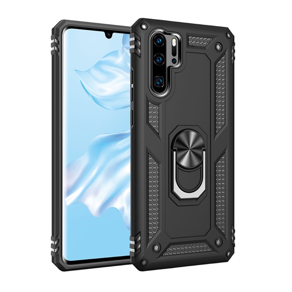 Cover ibride con anello Huawei P30 Pro nero