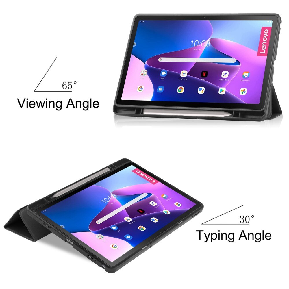 Cover Tri-Fold con portapenne  Lenovo Tab M10 Plus (3rd gen) Nero