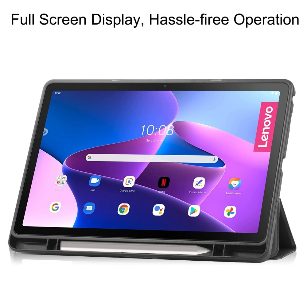 Cover Tri-Fold con portapenne  Lenovo Tab M10 Plus (3rd gen) Nero