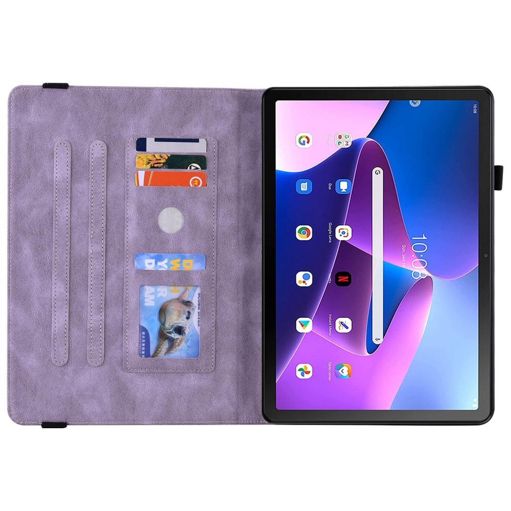 Custodia in pelle con farfalla Lenovo Tab M10 (3rd gen) Viola