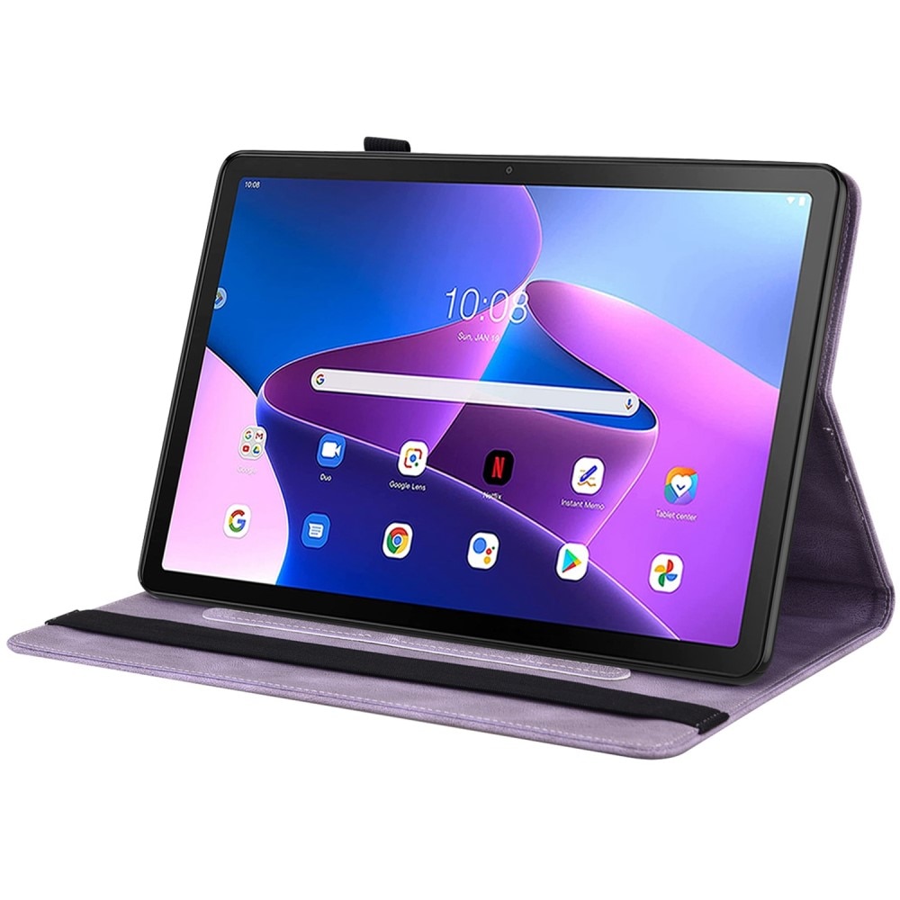 Custodia in pelle con farfalla Lenovo Tab M10 (3rd gen) Viola