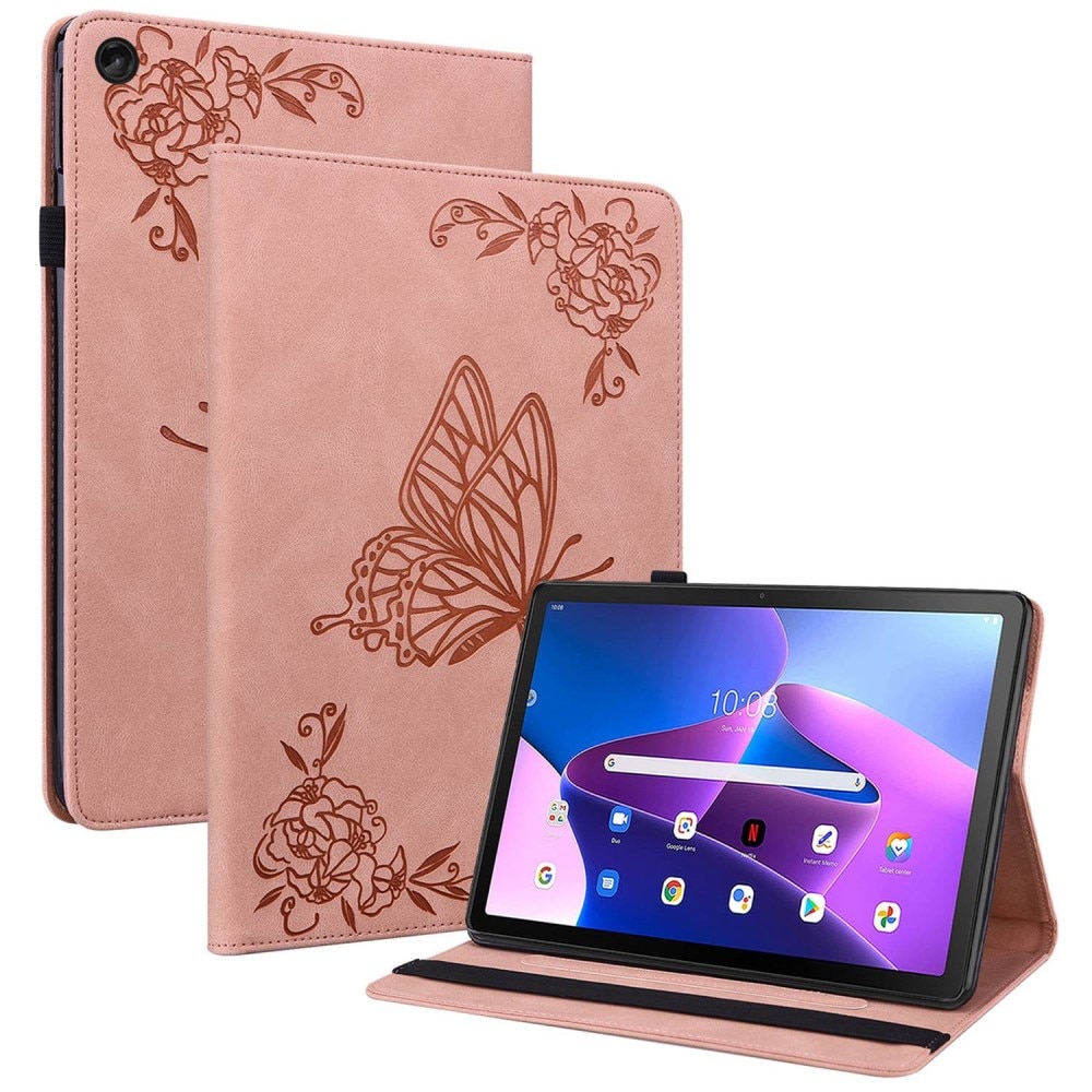 Custodia in pelle con farfalla Lenovo Tab M10 (3rd gen) Rosa