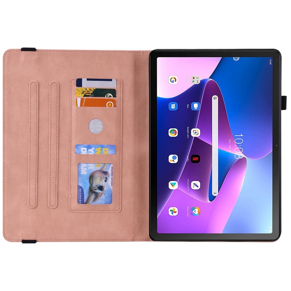 Custodia in pelle con farfalla Lenovo Tab M10 (3rd gen) Rosa