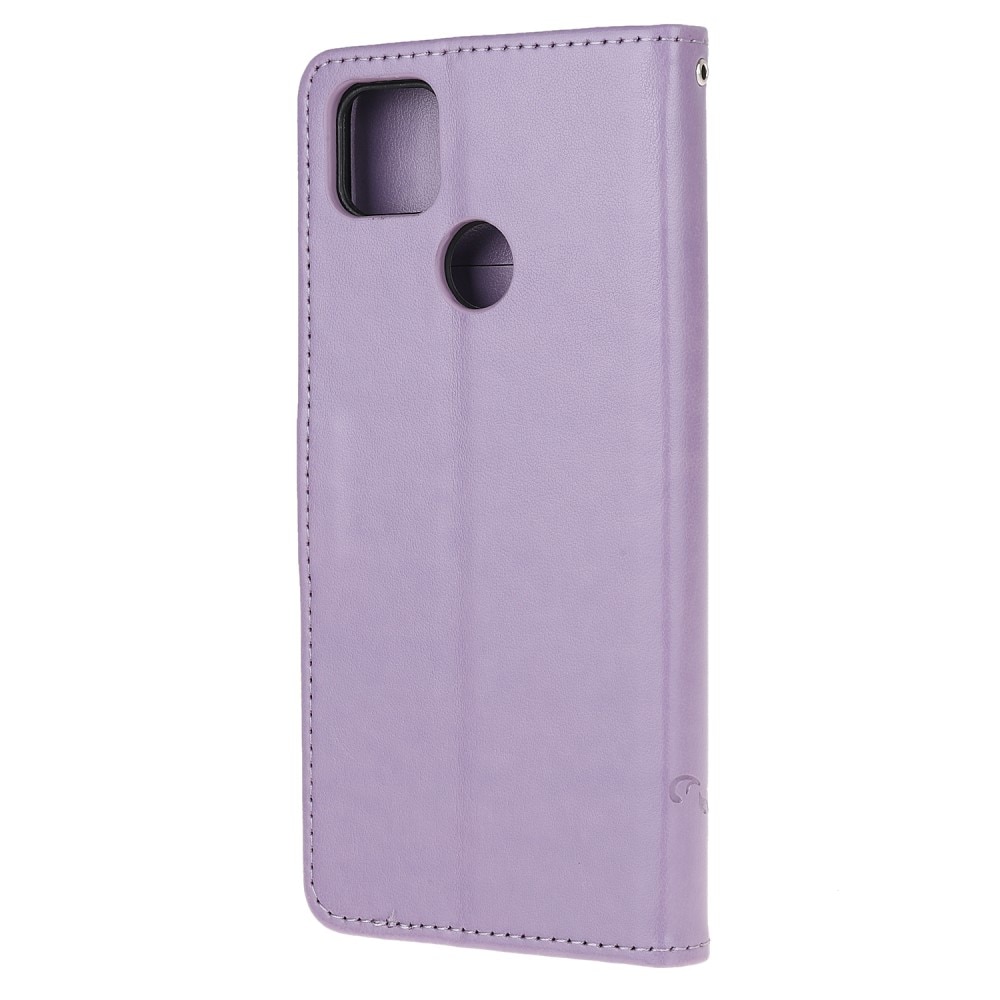 Custodia in pelle a farfalle per Xiaomi Redmi 9C, viola