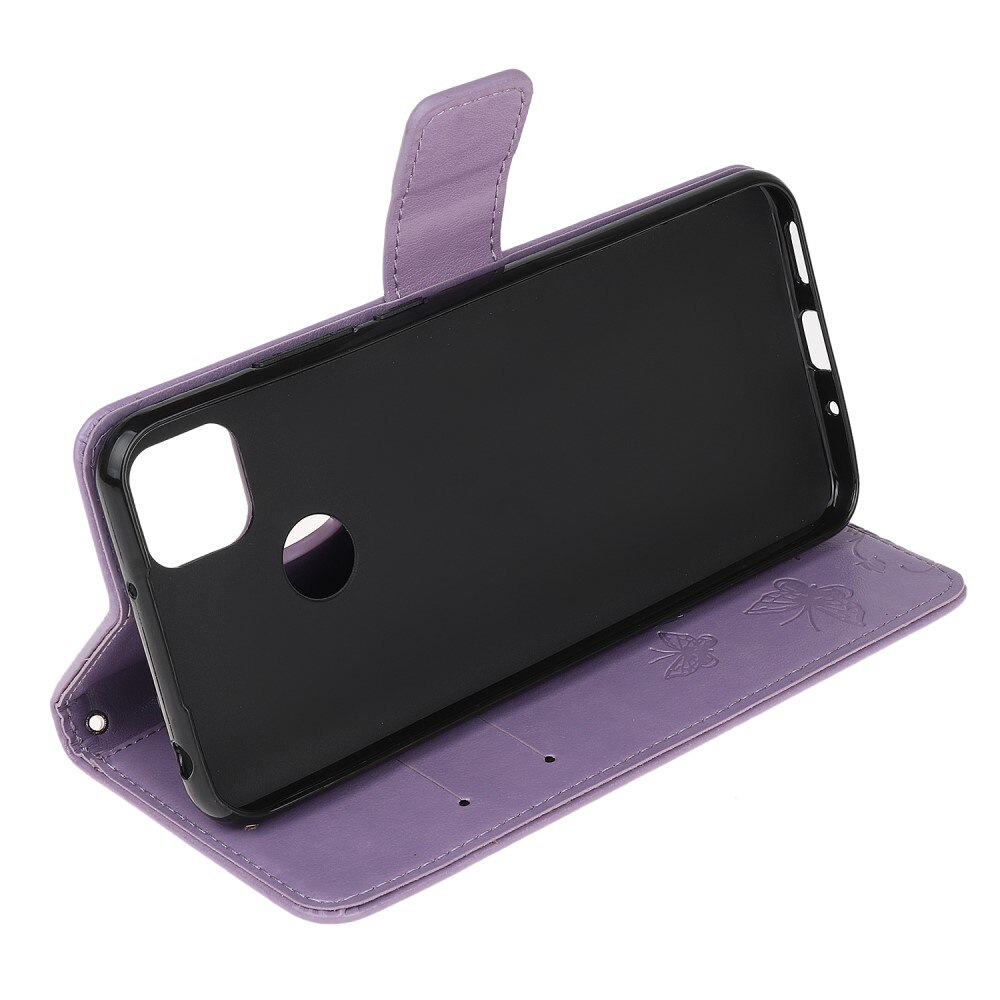 Custodia in pelle a farfalle per Xiaomi Redmi 9C, Viola