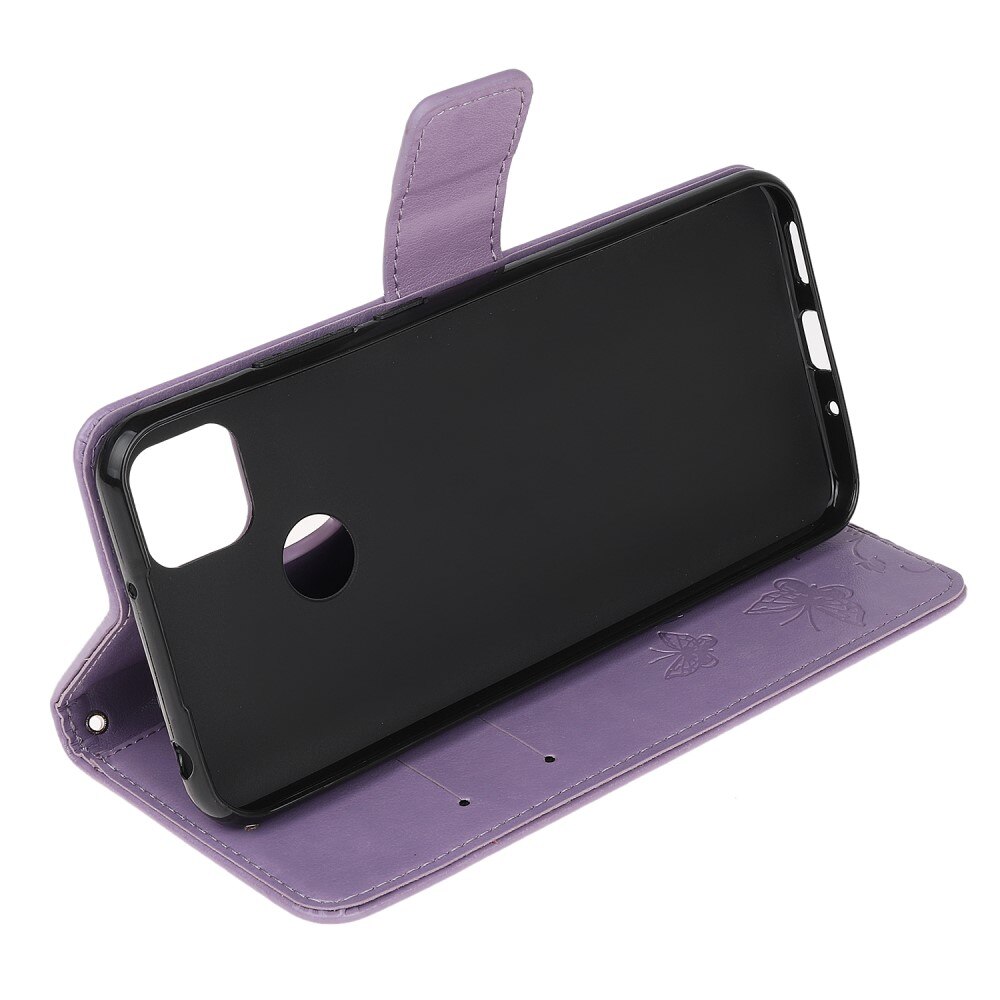 Custodia in pelle a farfalle per Xiaomi Redmi 9C, viola