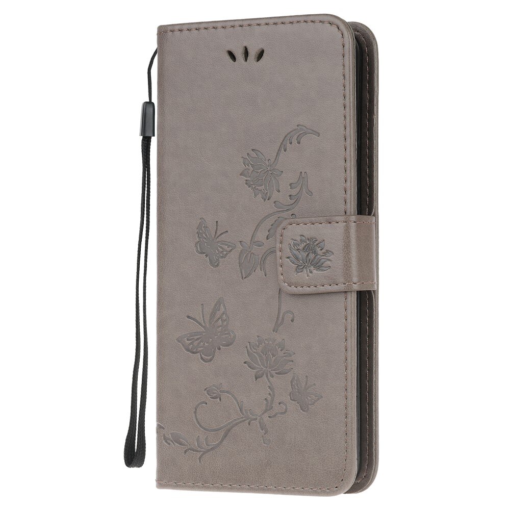 Custodia in pelle a farfalle per Xiaomi Redmi 9AT, Grigio