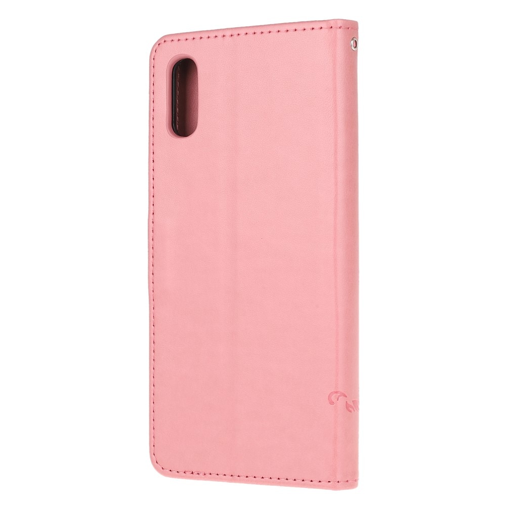 Custodia in pelle a farfalle per Xiaomi Redmi 9AT, rosa