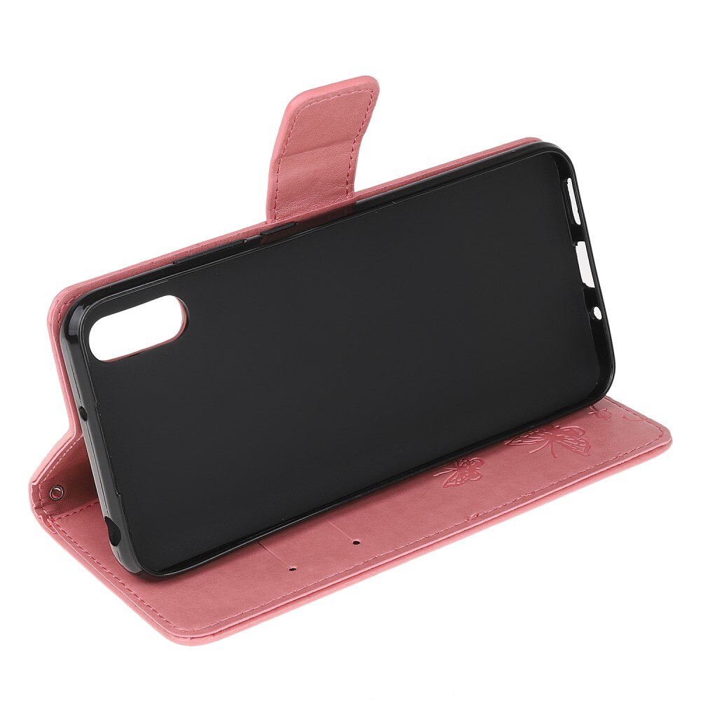 Custodia in pelle a farfalle per Xiaomi Redmi 9AT, Rosa