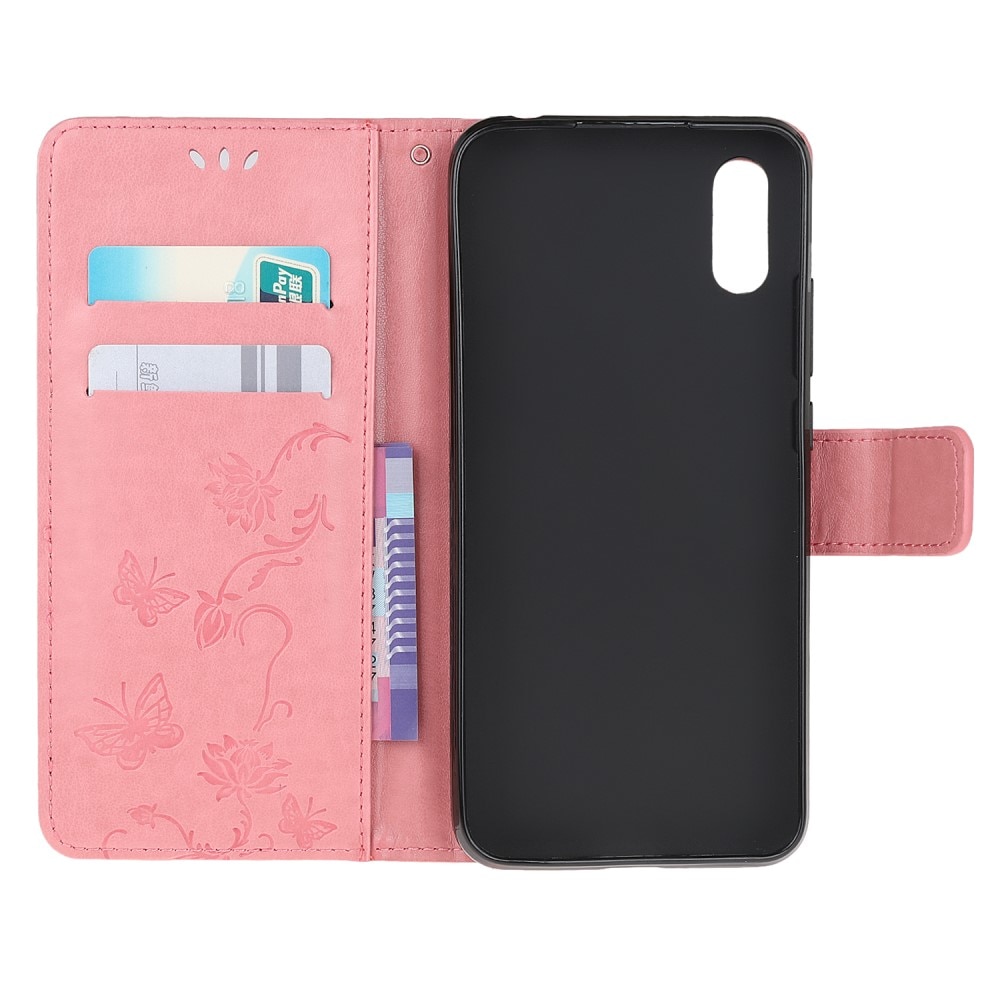 Custodia in pelle a farfalle per Xiaomi Redmi 9AT, Rosa