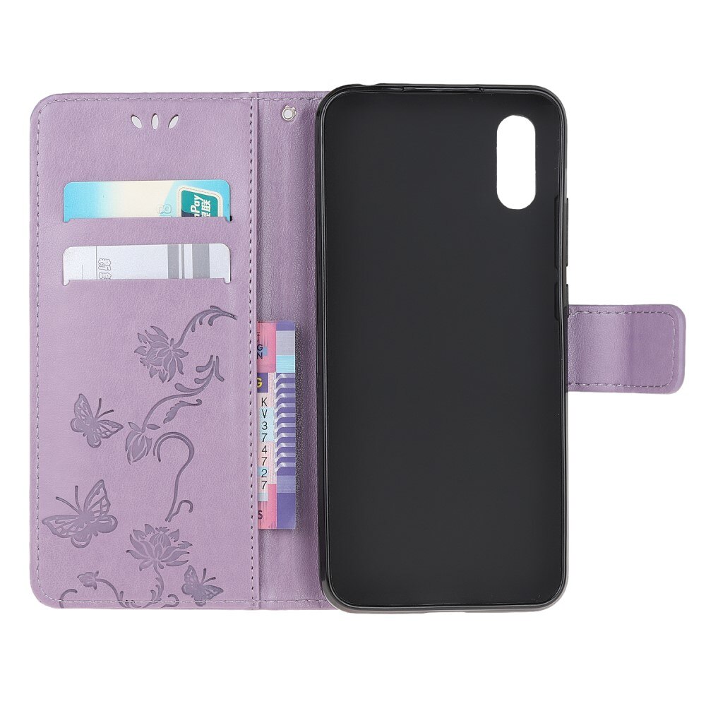 Custodia in pelle a farfalle per Xiaomi Redmi 9AT, Viola