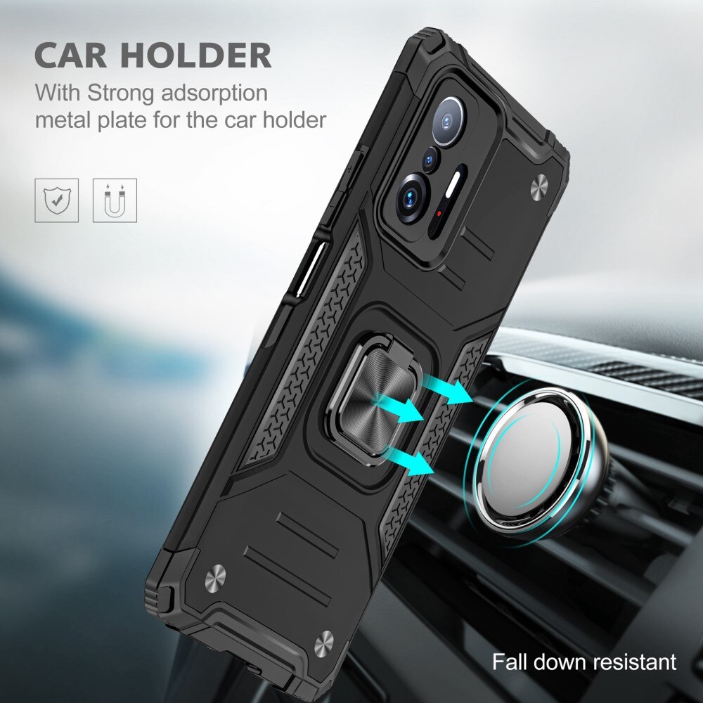 Cover ibride con anello Xiaomi 11T/11T Pro Nero