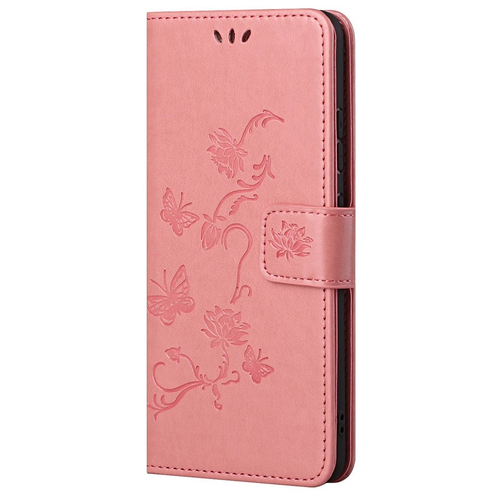 Custodia in pelle a farfalle per Xiaomi Redmi Note 11 Pro, rosa