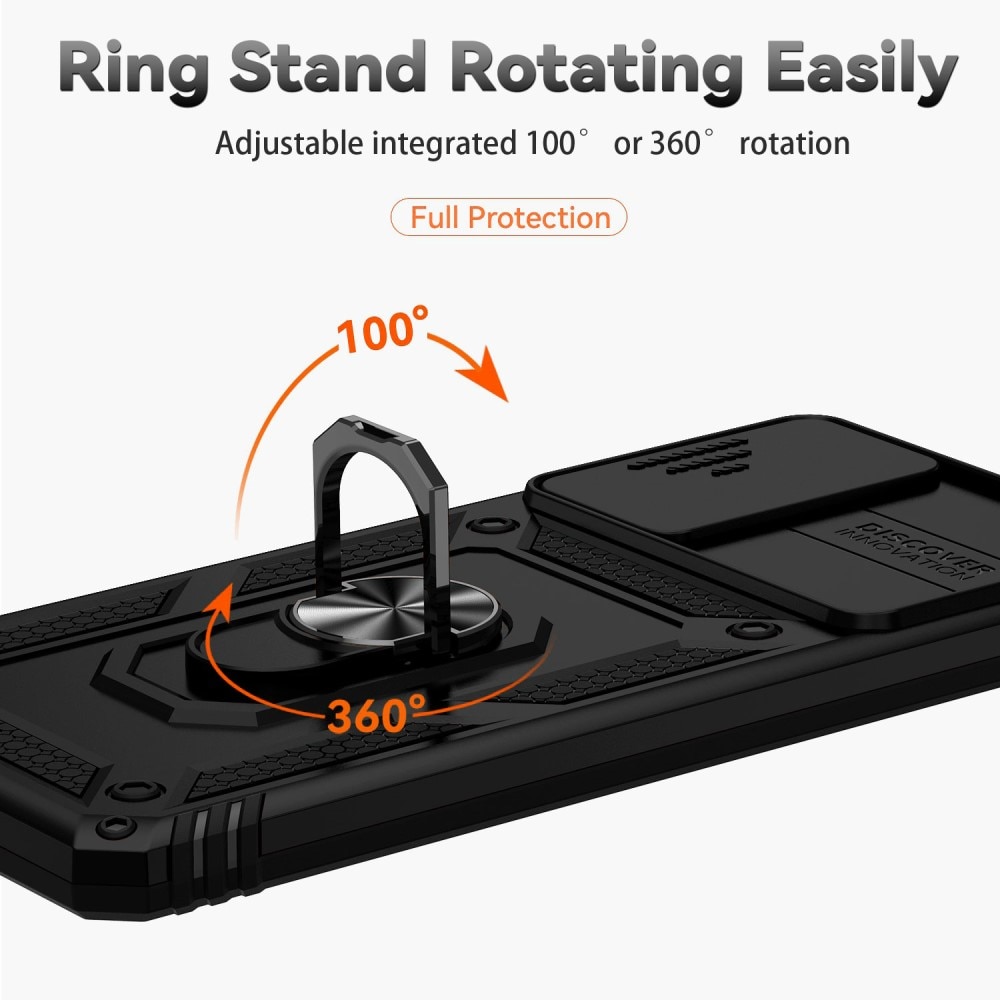 Cover ibride con anello e Protezione fotocamera Xiaomi Redmi Note 11 Pro Nero