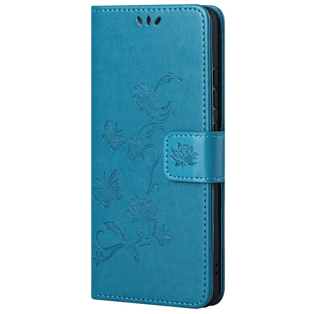 Custodia in pelle a farfalle per Xiaomi Redmi 10C, Blu